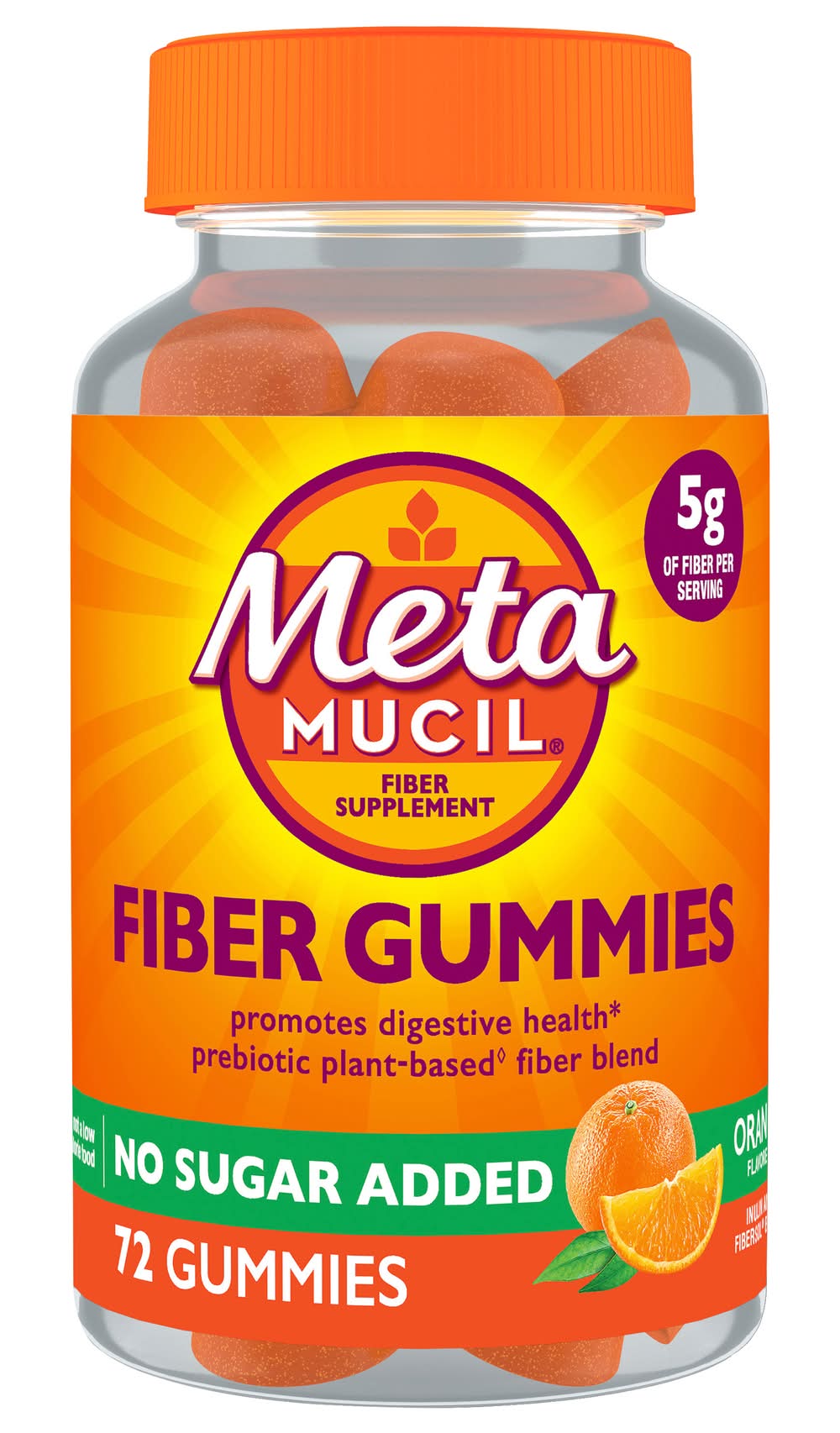 Metamucil Fiber Supplement Gummies, Orange (72 ct)