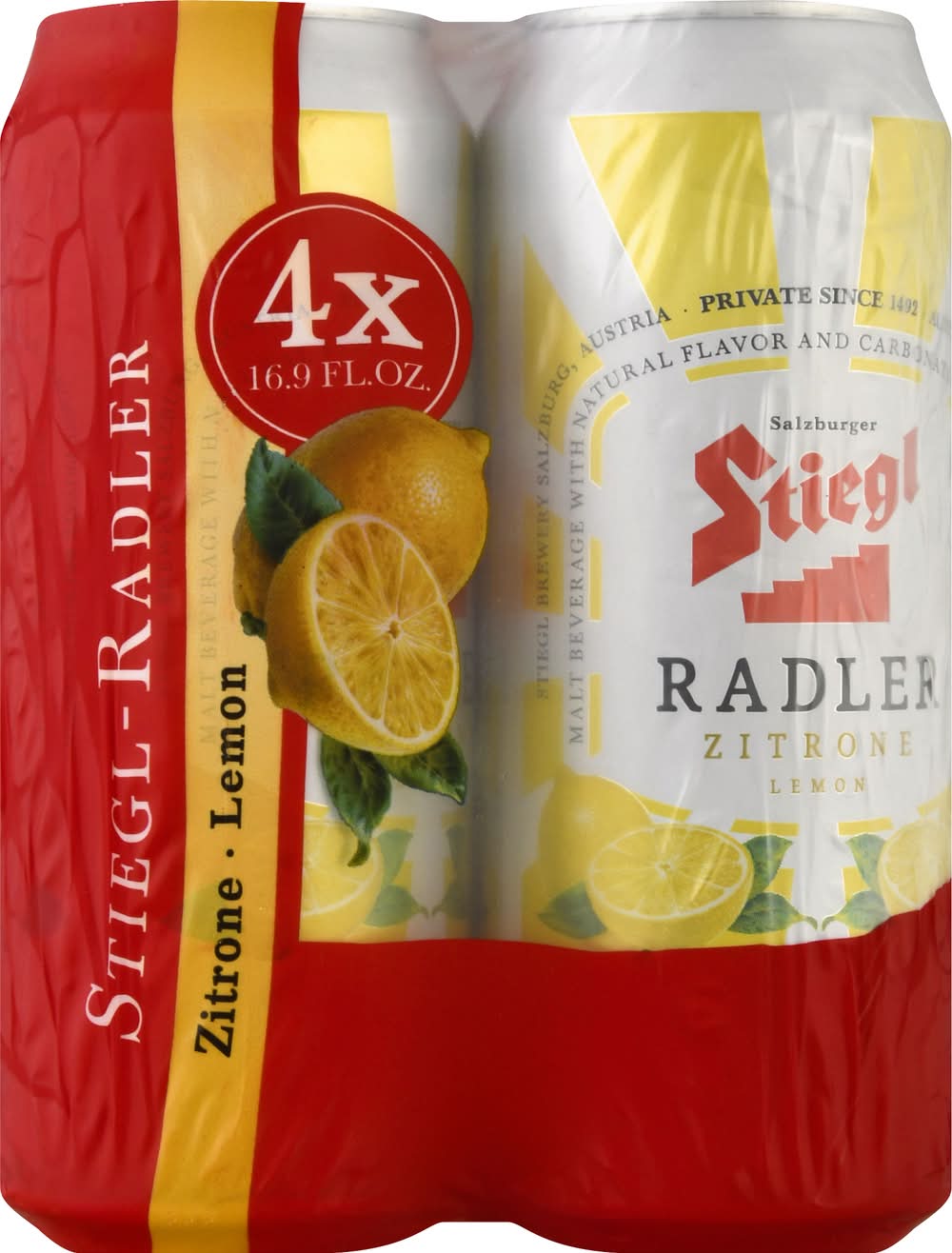 Stiegl Zitrone Lemon Radler Beer (4 x 16.9 fl oz)