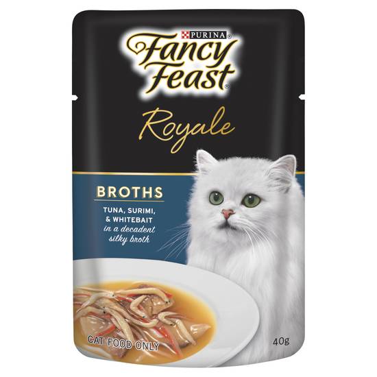 Fancy Feast Royale Broths Tuna Whitebait Cat Food 40g
