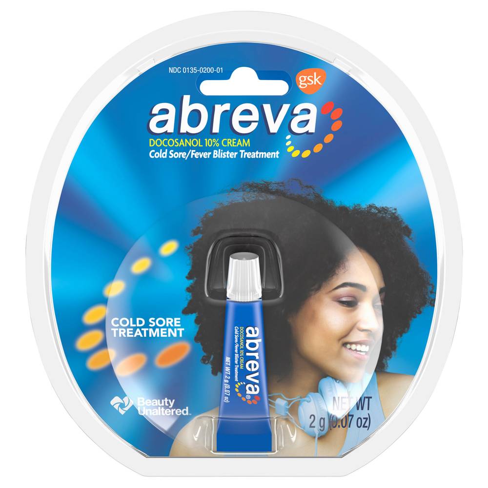 Abreva Docosanol 10% Cream Fever Blister & Cold Sore Treatment (0.07 oz)