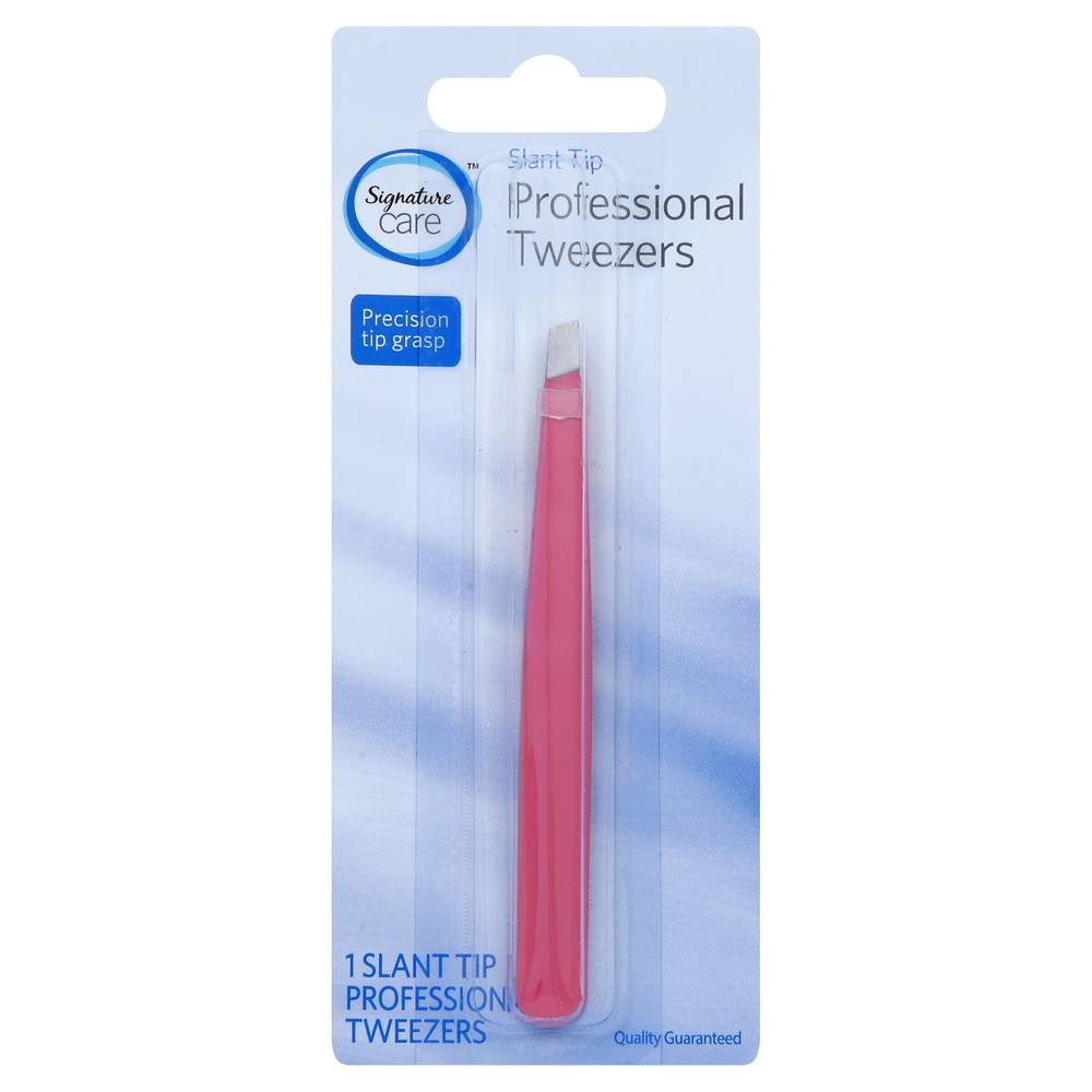 Signature Care Slant Tip Professional Tweezers (1 pair)