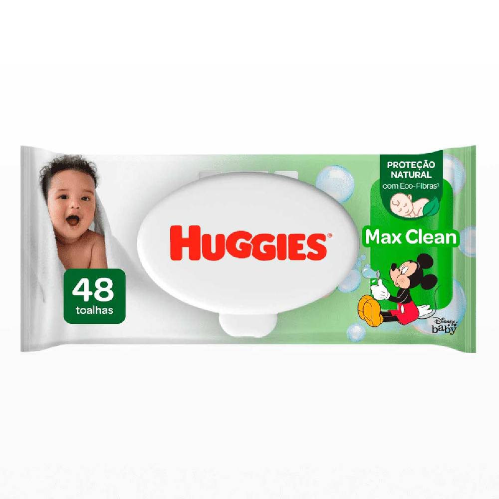 Huggies lenços umedecidos max clean com eco fibras (48 un)