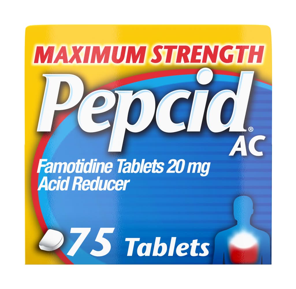 Pepcid Maximum Strength Famotidine Acid Reducer Tablets 20 mg (75 ct)