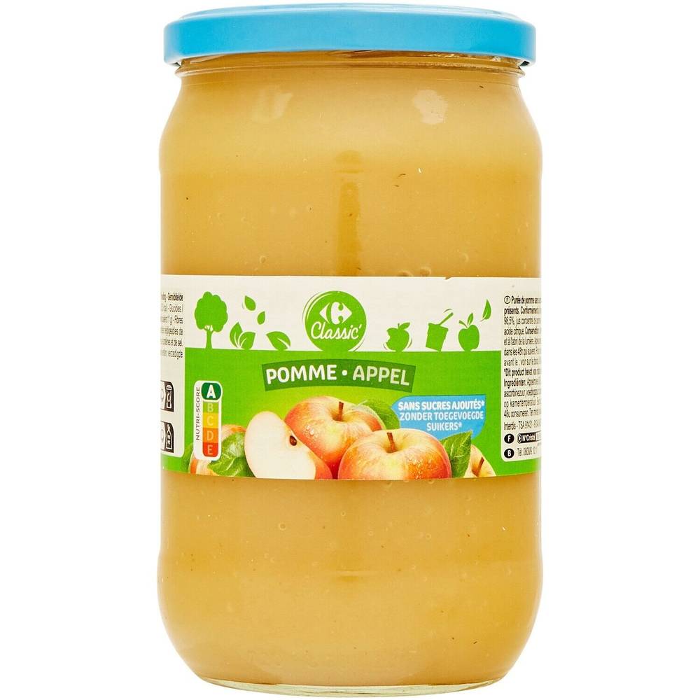 Carrefour - Compote pommes sans sucres ajoutés (710g)