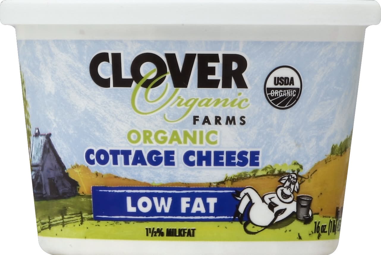 Clover Farms Organic Low Fat Cottage Cheese (16 oz)
