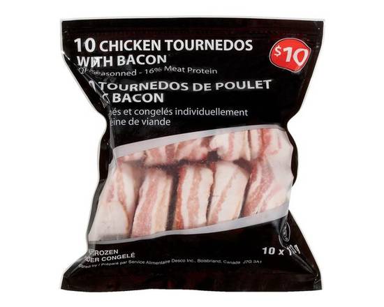 Tournedos de poulet avec bacon (Surgelés 10x113 g) - Chicken tournedos with bacon (10 x 113 g)