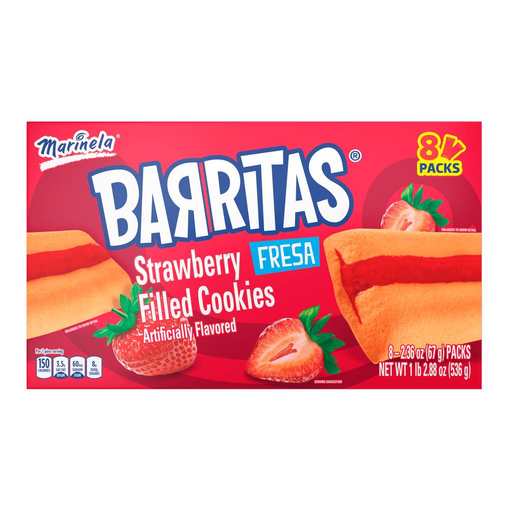 Marinela Barritas Fresa Strawberry Filled Cookies (536 g)