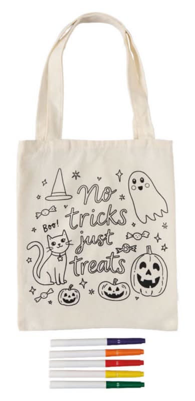 The Halloween Collection No Trick Just Treat Halloween Canvas Bag