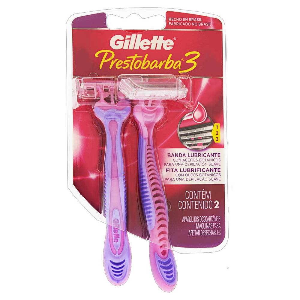Gillette aparelho de depilação prestobarba 3 (2 unidades)