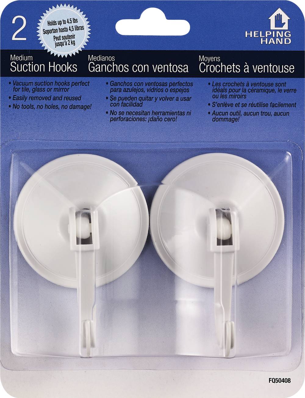 Helping Hand Medium Suction Cup Hooks-2 ct