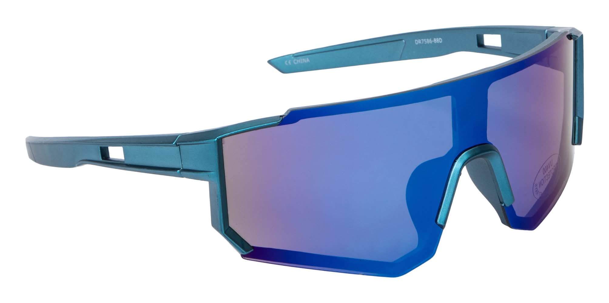 Young Mens Metallic Shield Sunglasses Blue