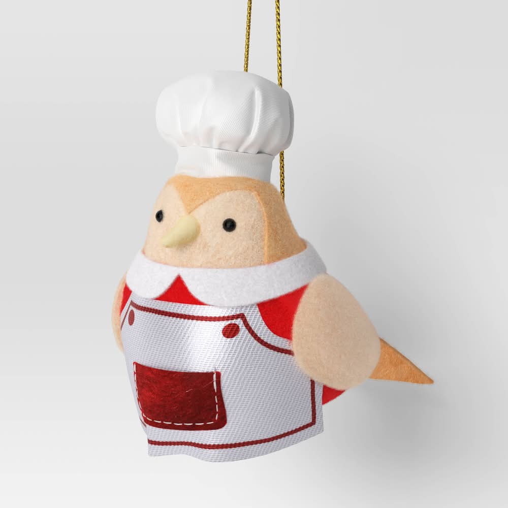 Wondershop Christmas Fabric Chef Bird Ornament