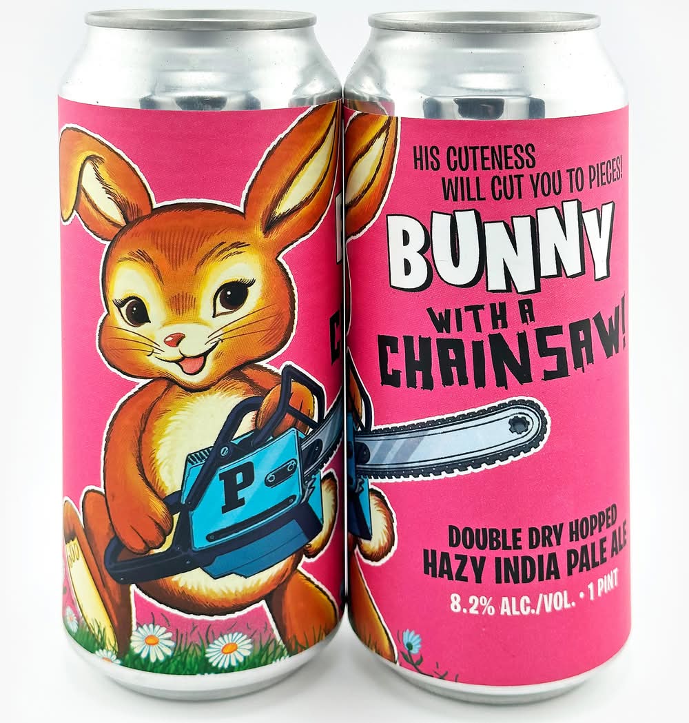 Paperback Brewing Co. Bunny With a Chainsaw Double Dry Hopped Hazy Ipa Beer (4 x 1 pint)