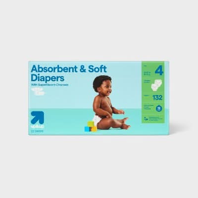 up&up Superabsorb Disposable Diapers Giant pack, 4 (132 ct)
