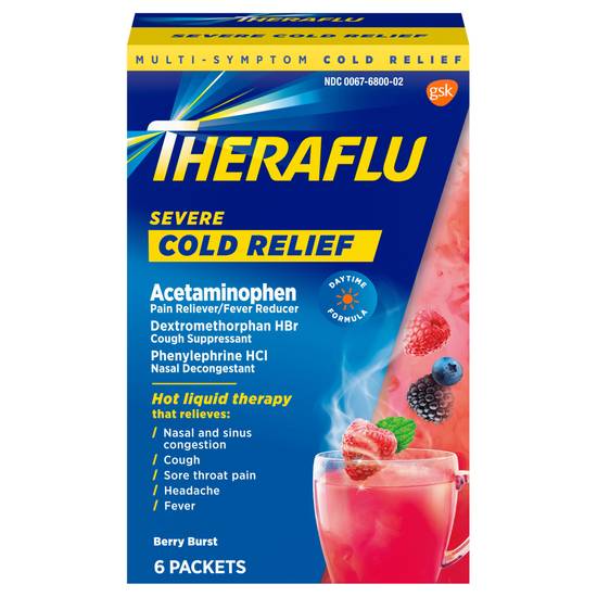 Theraflu Daytime Berry Severe Cold & Cough (berry burst) (6ct)