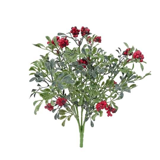 18" Mistletoe & Red Berry Bush By Ashland