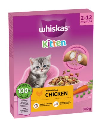 Whiskas Kitten Chicken Dry Cat Food (300g)