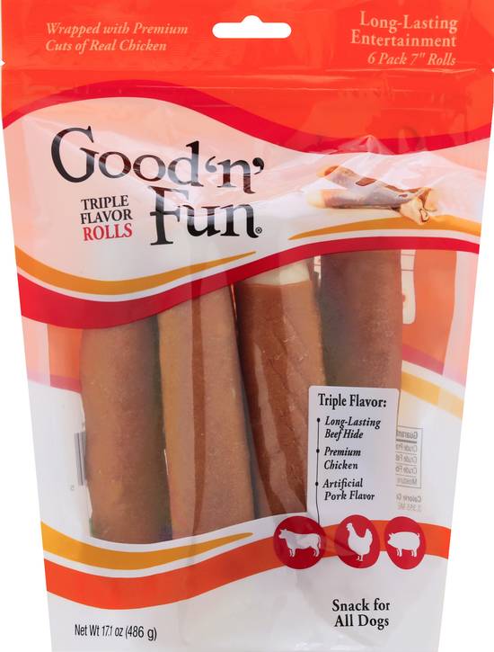 Good 'N' Fun Triple Flavor Dog Chews (7 ct)