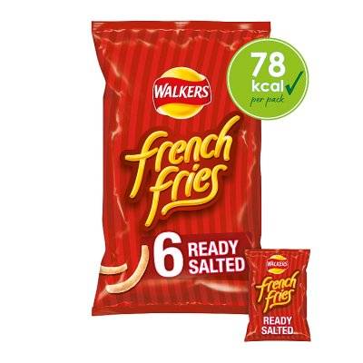 Walkers French Fries Crisps Ready Salted Multipack Snacks (6ct)