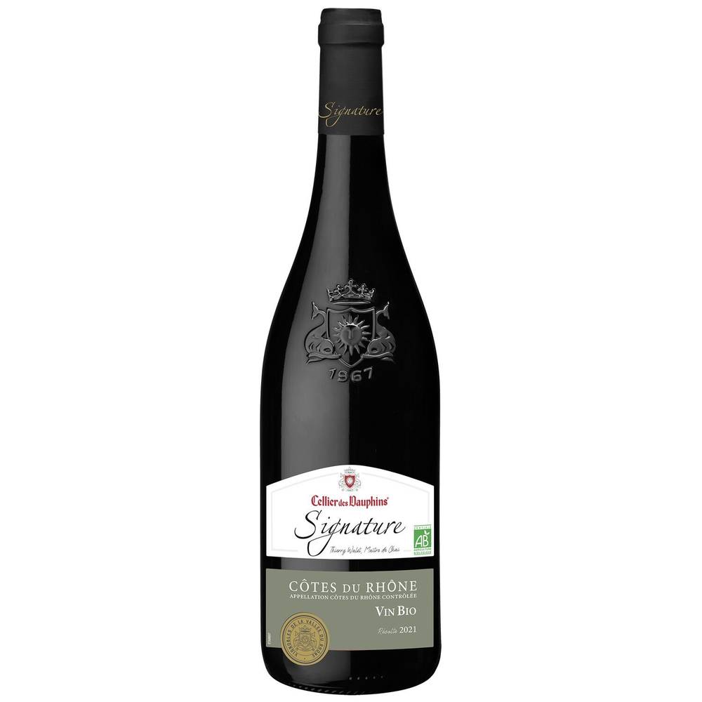 Cellier des Dauphins - Vin rouge bio signature AOP côtes du Rhône (750 ml)