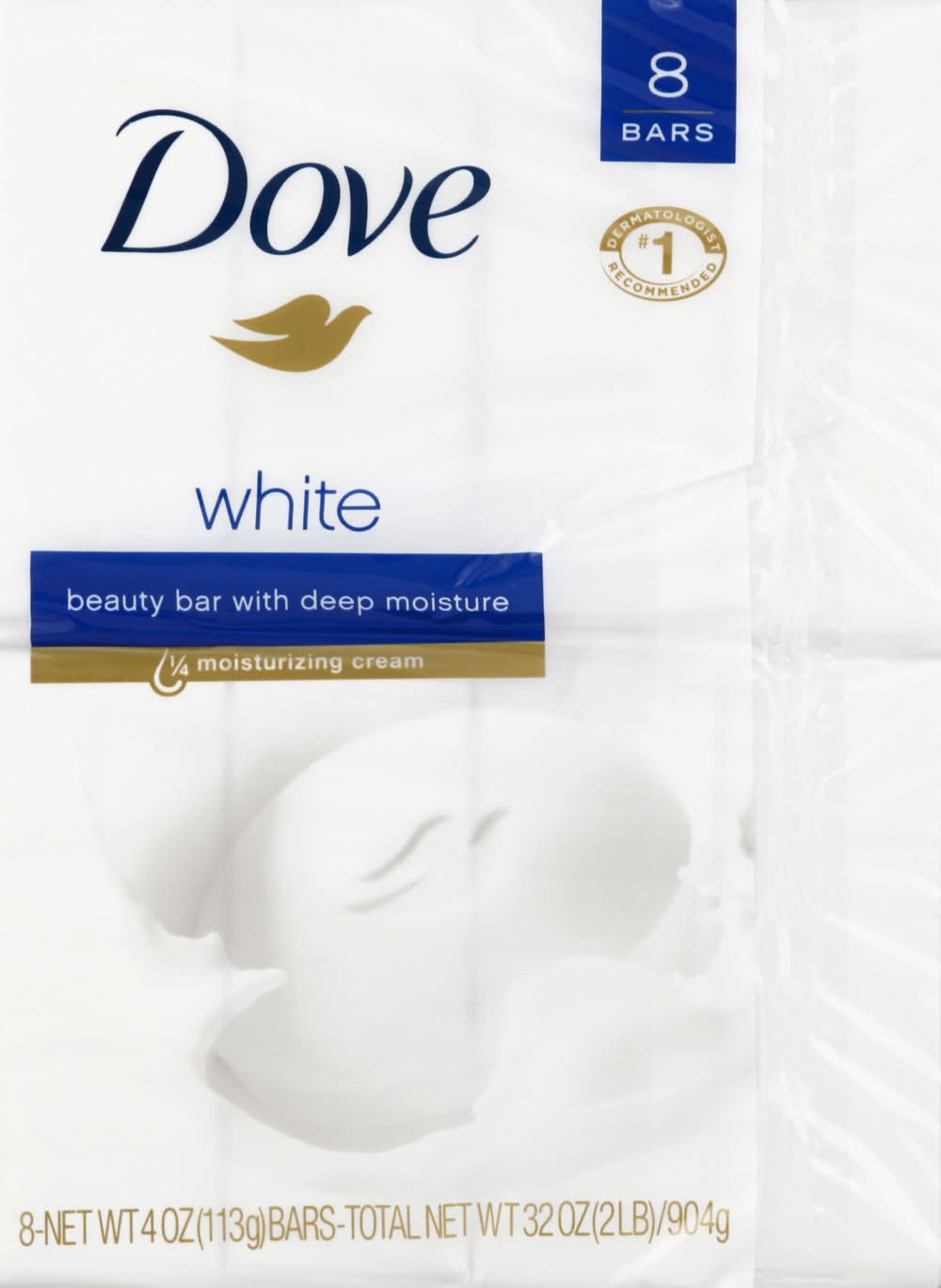 Dove Deep Moisture Original White Beauty Soap Bar (8 x 4 oz)