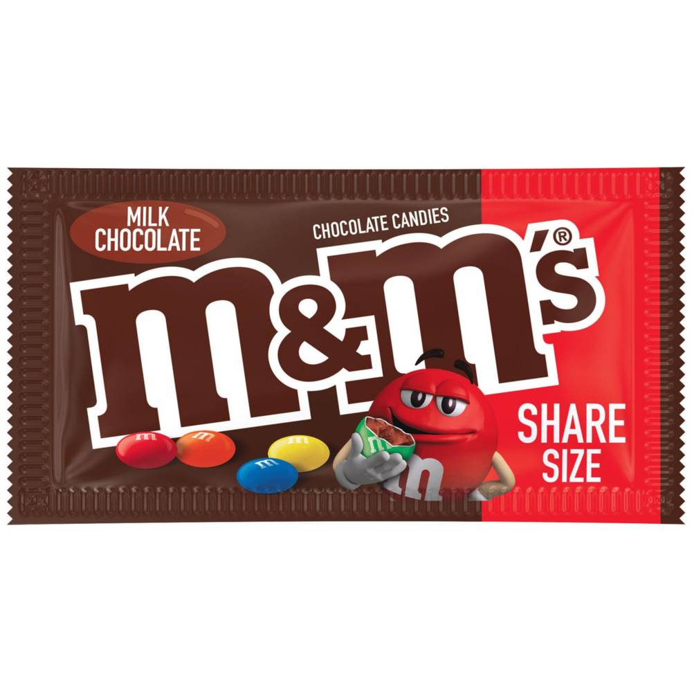 M&M'S Milk Chocolate Candy, Share Size, 3.14 oz Bag