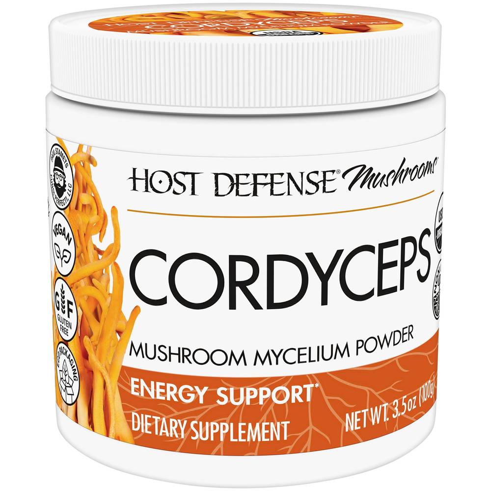 Organic Cordyceps Mushroom Mycelium Powder For Energy Support (66 Servings)