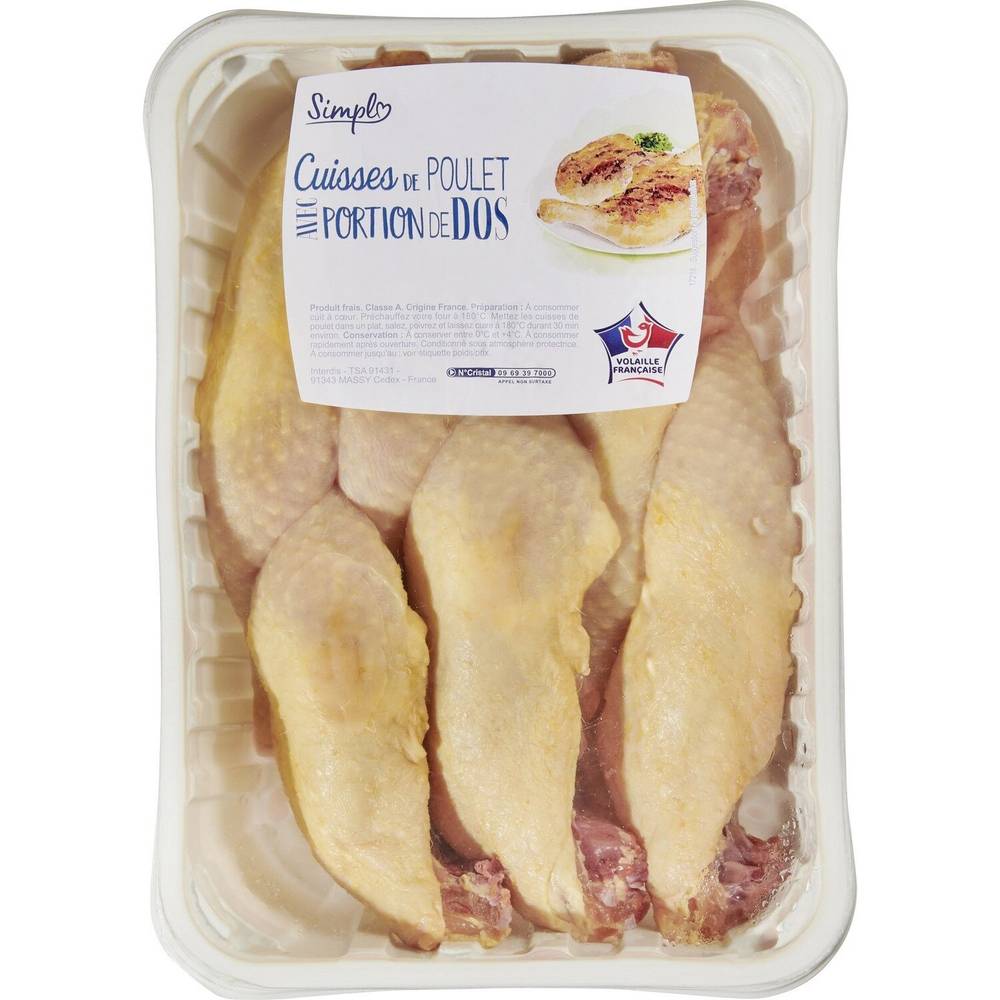 Simpl - Cuisse de poulet jaune avec portion de dos (1,4kg)