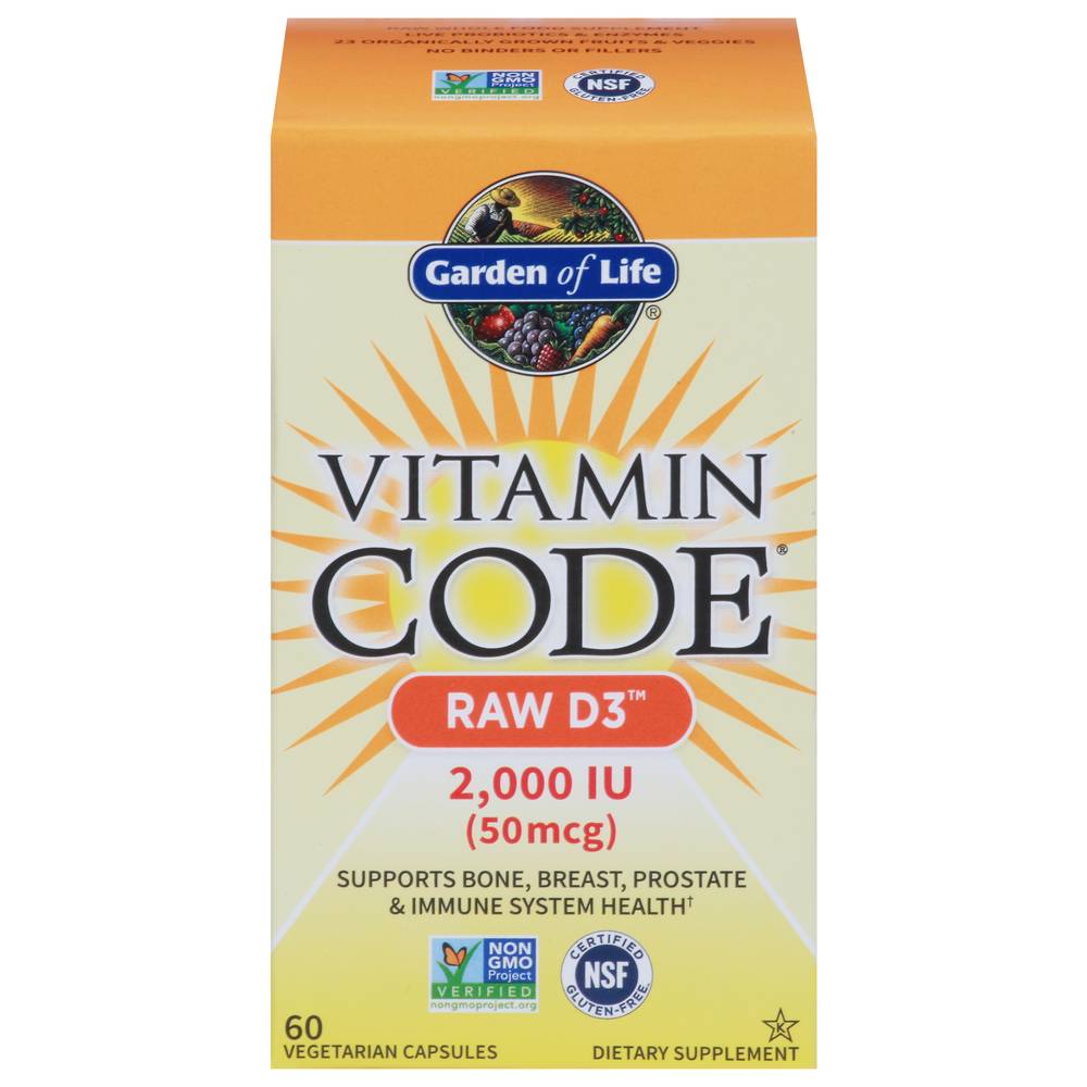 Garden of Life Vitamin Code Raw 2000 Iu D3 Capsules (60 ct)