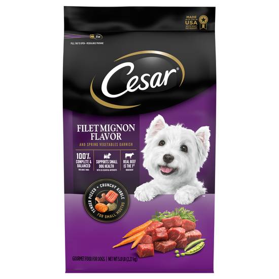 Cesar Filet Mignon Flavor & Spring Vegetables Garnish Dog Food