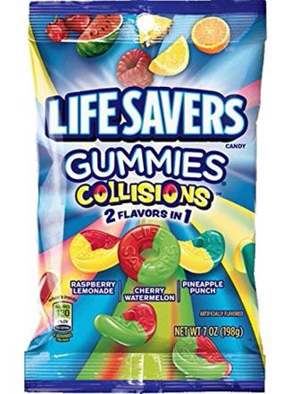 LifeSavers Gummies Collisions Candy 2 Flavors in 1, 7 oz Bag