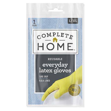 Complete Home Reusable Everyday Latex Gloves (l/xl)