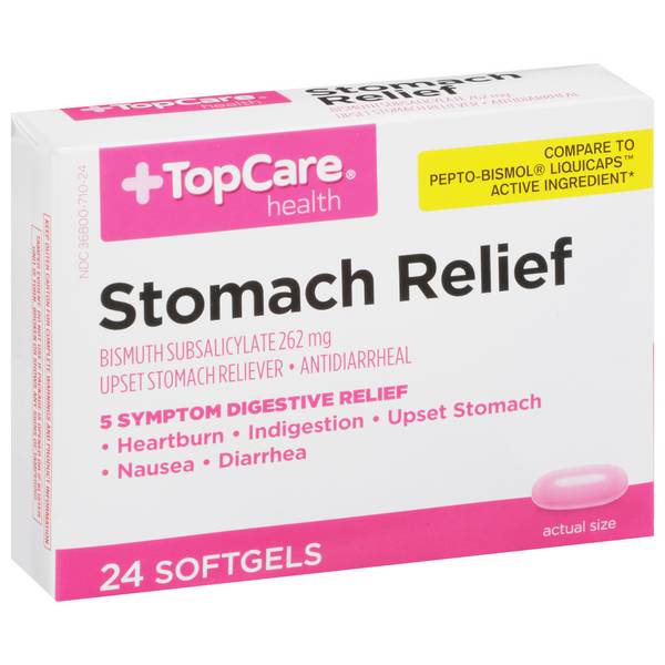 Topcare Stomach Relief, 262 Mg, Softgels
