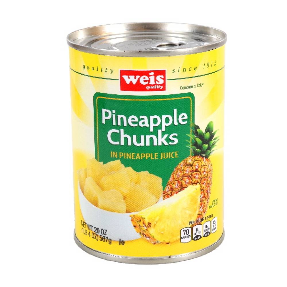 Weis Quality Canned Pineapple Pineapple Chunks in Pineapple Juice
