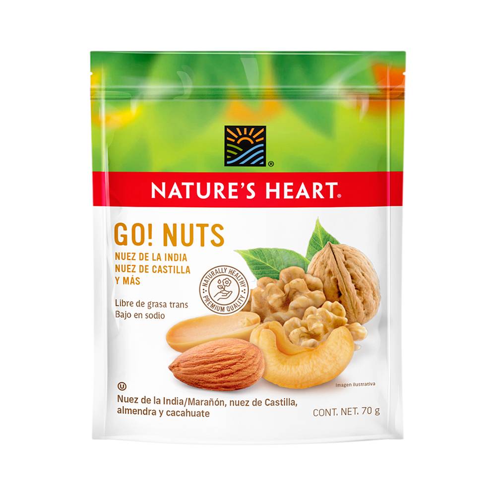 Nature's heart snack de nueces go! nuts