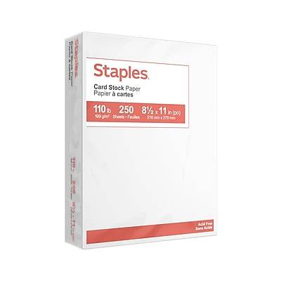 Staples Cardstock Paper (250 ct) (size 8.5" x 11")