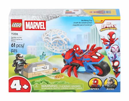 LEGO® Marvel Spidey & Amazing Friends Spidey On His Motorcycle Vs. Rhino Building Toy