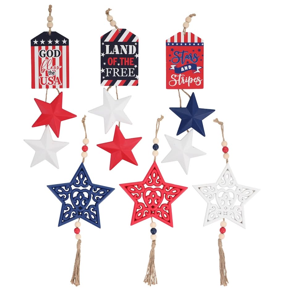 Patriotic Wood Hanging Decorations