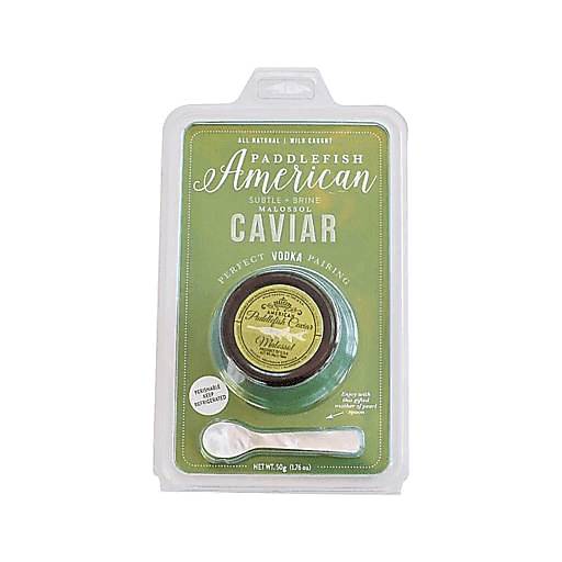 Order Pacific Plaza American Paddlefish Caviar with MP Spoon 50 Gram food online from Everyday Needs By Gopuff store, Fairfield on bringmethat.com