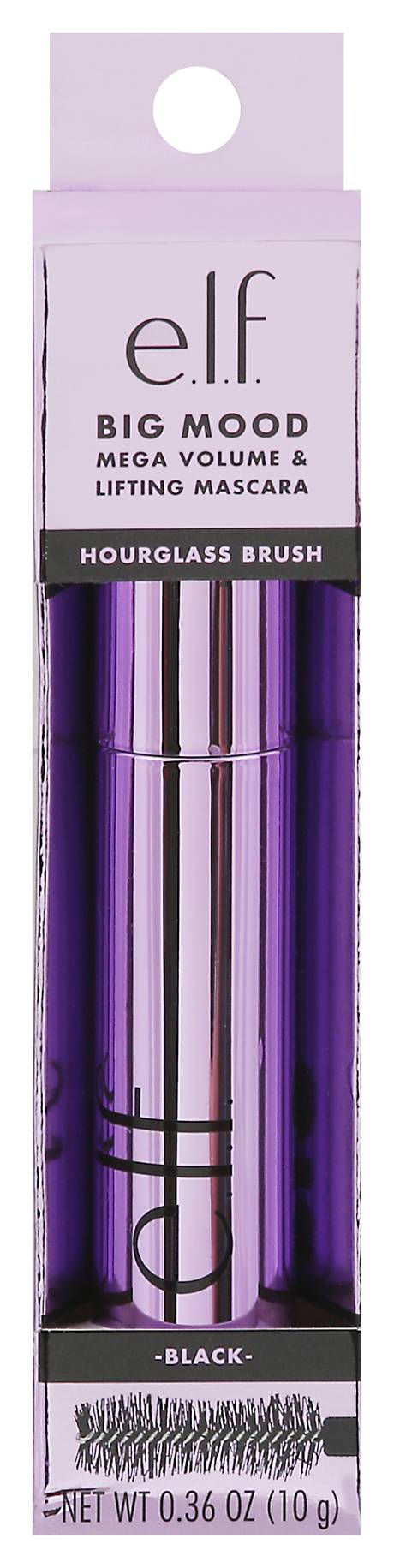 e.l.f. Big Mood Volume & Lifting Mascara Black Hourglass Brush (0.4 oz)