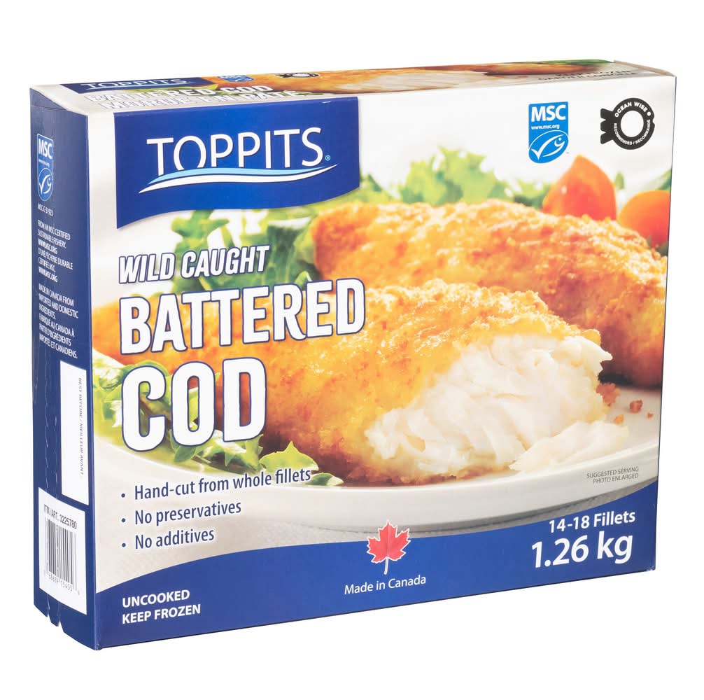 Toppits - Morue En Pâte 1,26 Kg / Toppits Battered Cod, 1.26 Kg
