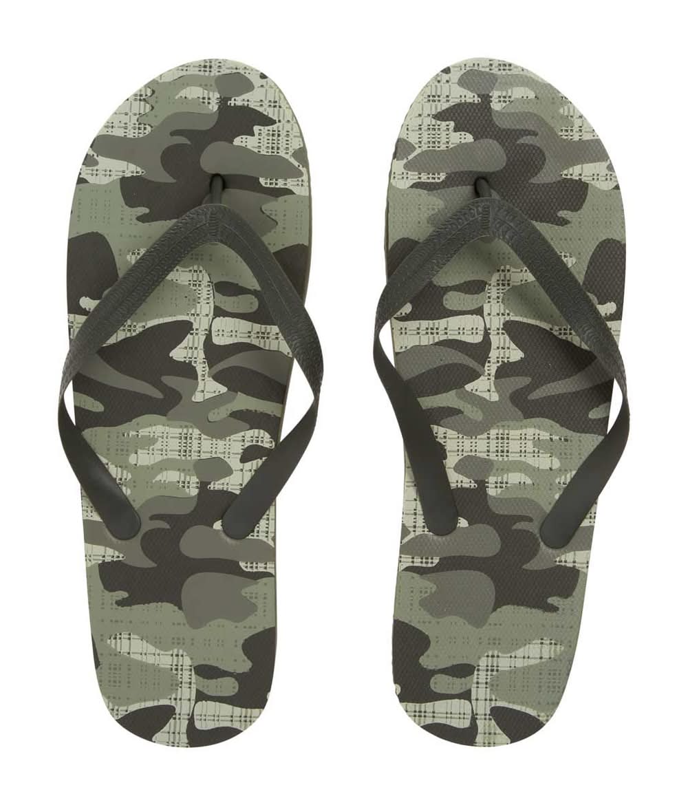 Men'S Camo Print Flip Flops