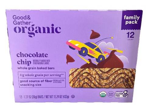 Good & Gather Organic Chocolate Chip Whole Grain Baked Bar (1.27 oz, 12 ct)