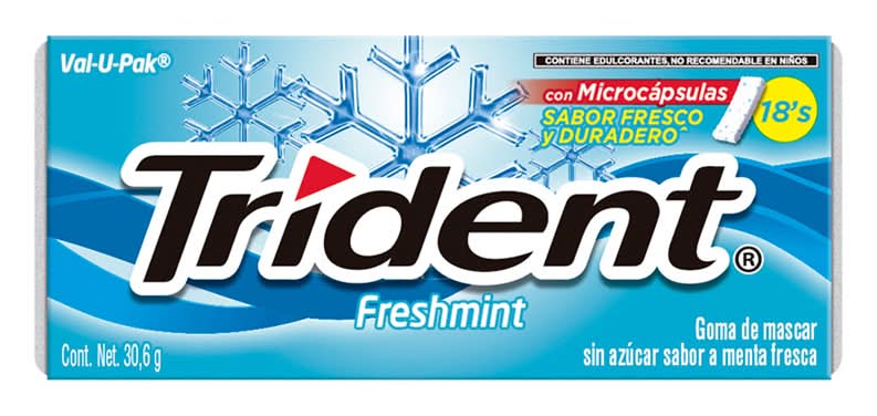 Trident · Goma de mascar sin azúcar, menta (30,6 g)