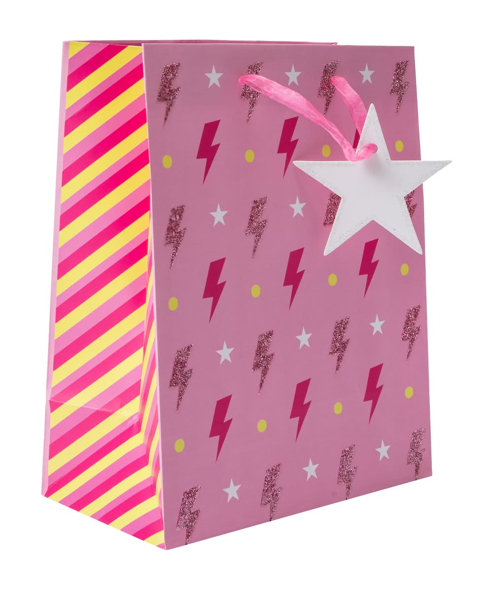 Printed Gift Bags Pink Lightning