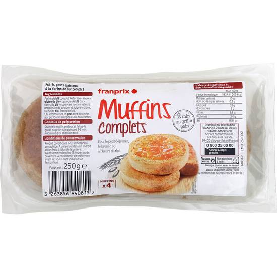 Muffins complets Franprix x4