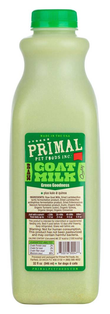 Primal Pet Foods Green Goodness Recipe Raw Goat Milk For Dogs & Cats (32 fl oz)