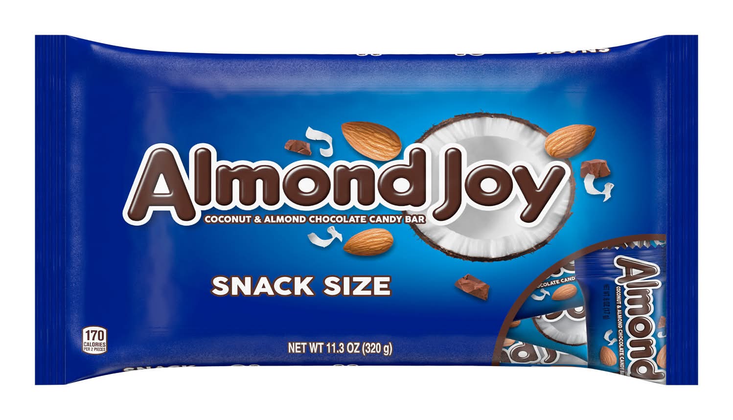 Almond Joy Coconut and Almond Chocolate Candy Bars Snack Size (11.3 oz)