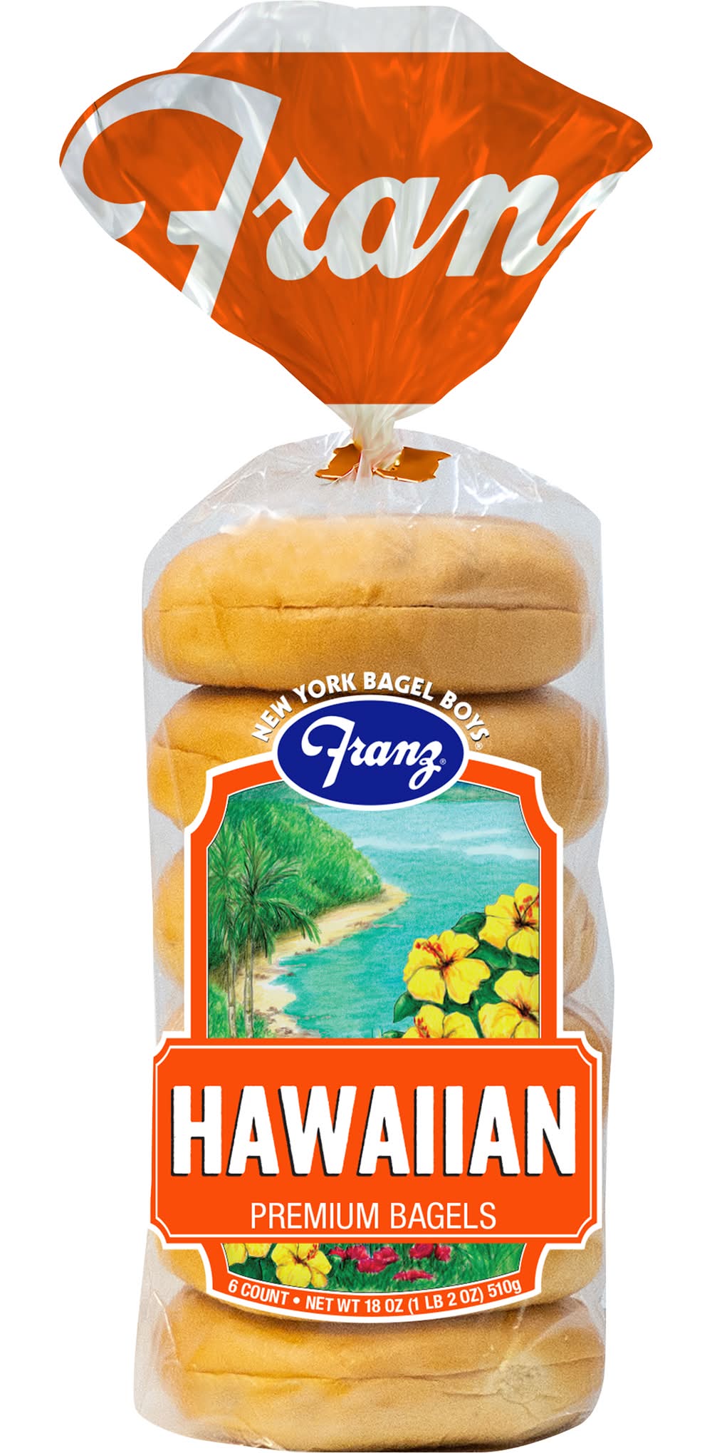 Franz Hawaiian Premium Bagels (18 oz, 6 ct)