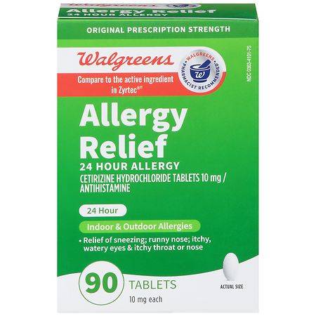 Walgreens Wal-Zyr 24 Hour Allergy Relief Cetirizine Hydrochloride (90 ct)